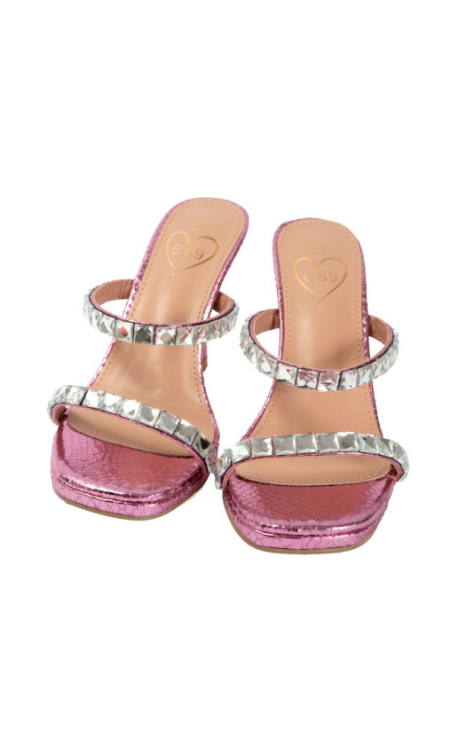 Mules Croco με Διακοσμητικές Πέτρες