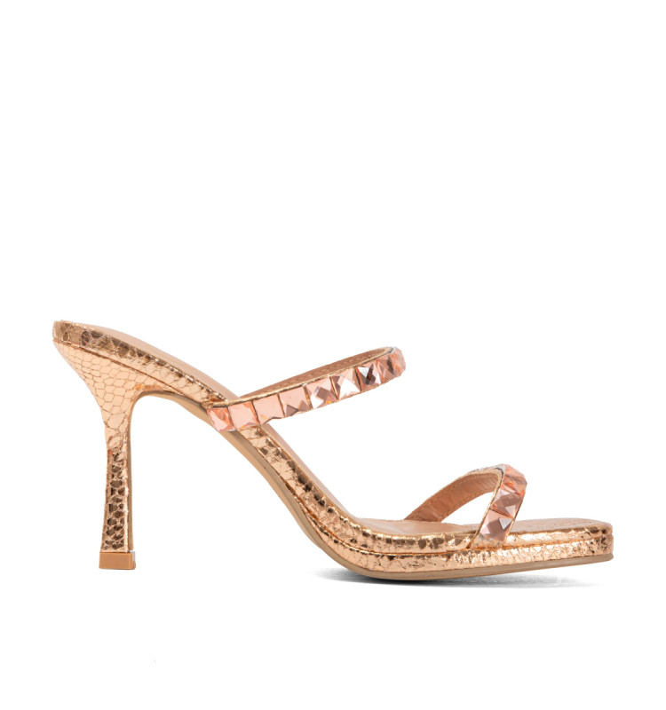 Mules Croco με Διακοσμητικές Πέτρες