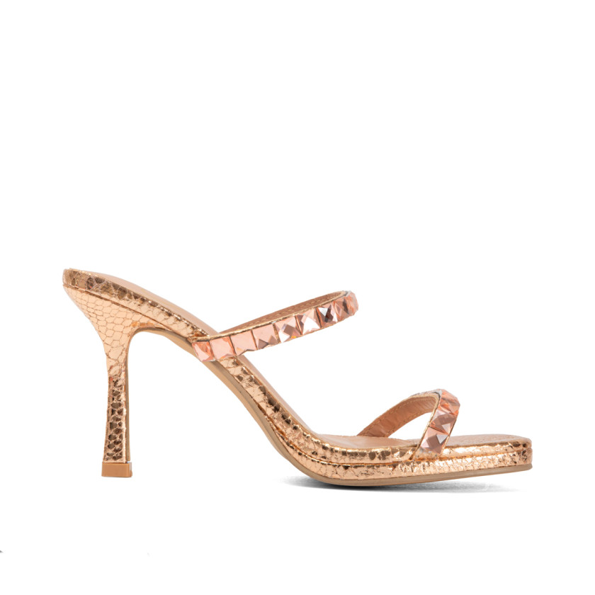 Mules Croco με Διακοσμητικές Πέτρες