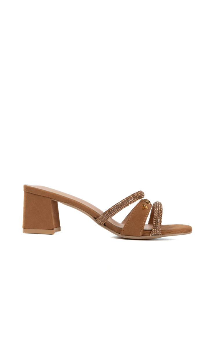 Mules με Λουράκια Από Strass