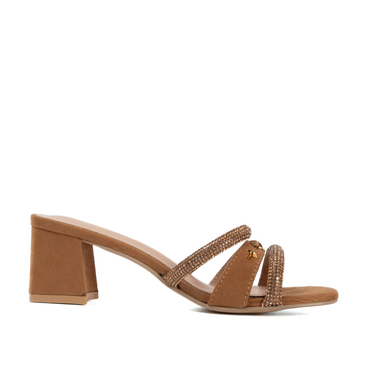 Mules με Λουράκια Από Strass