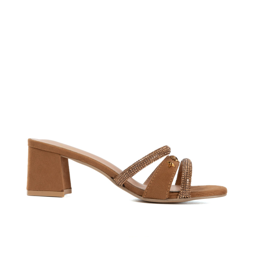 Mules με Λουράκια Από Strass