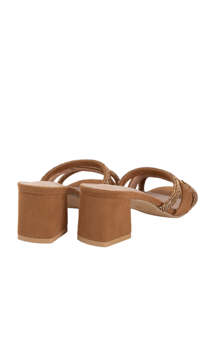 Mules με Λουράκια Από Strass