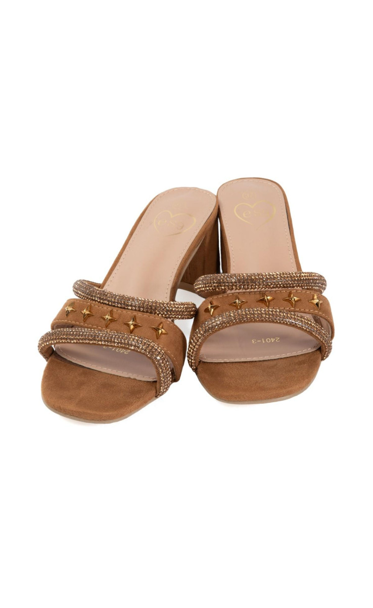 Mules με Λουράκια Από Strass