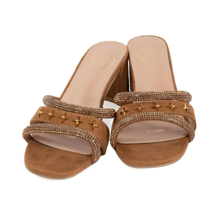 Mules με Λουράκια Από Strass