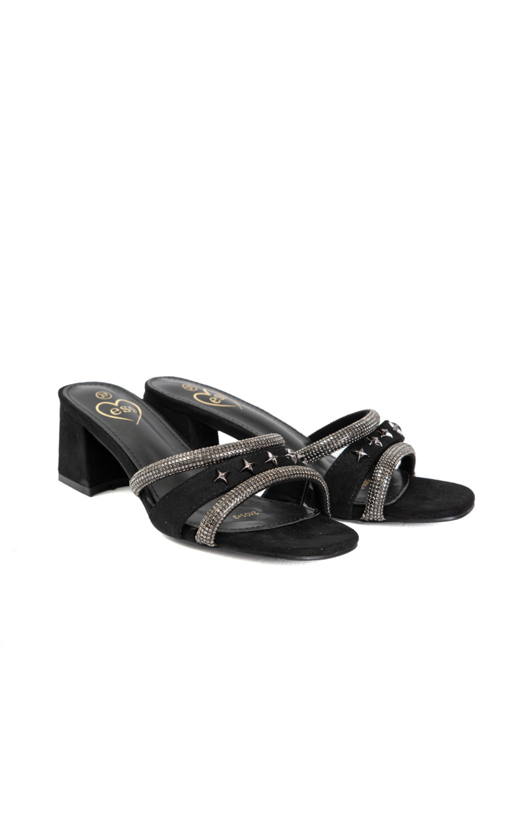 Mules με Λουράκια Από Strass