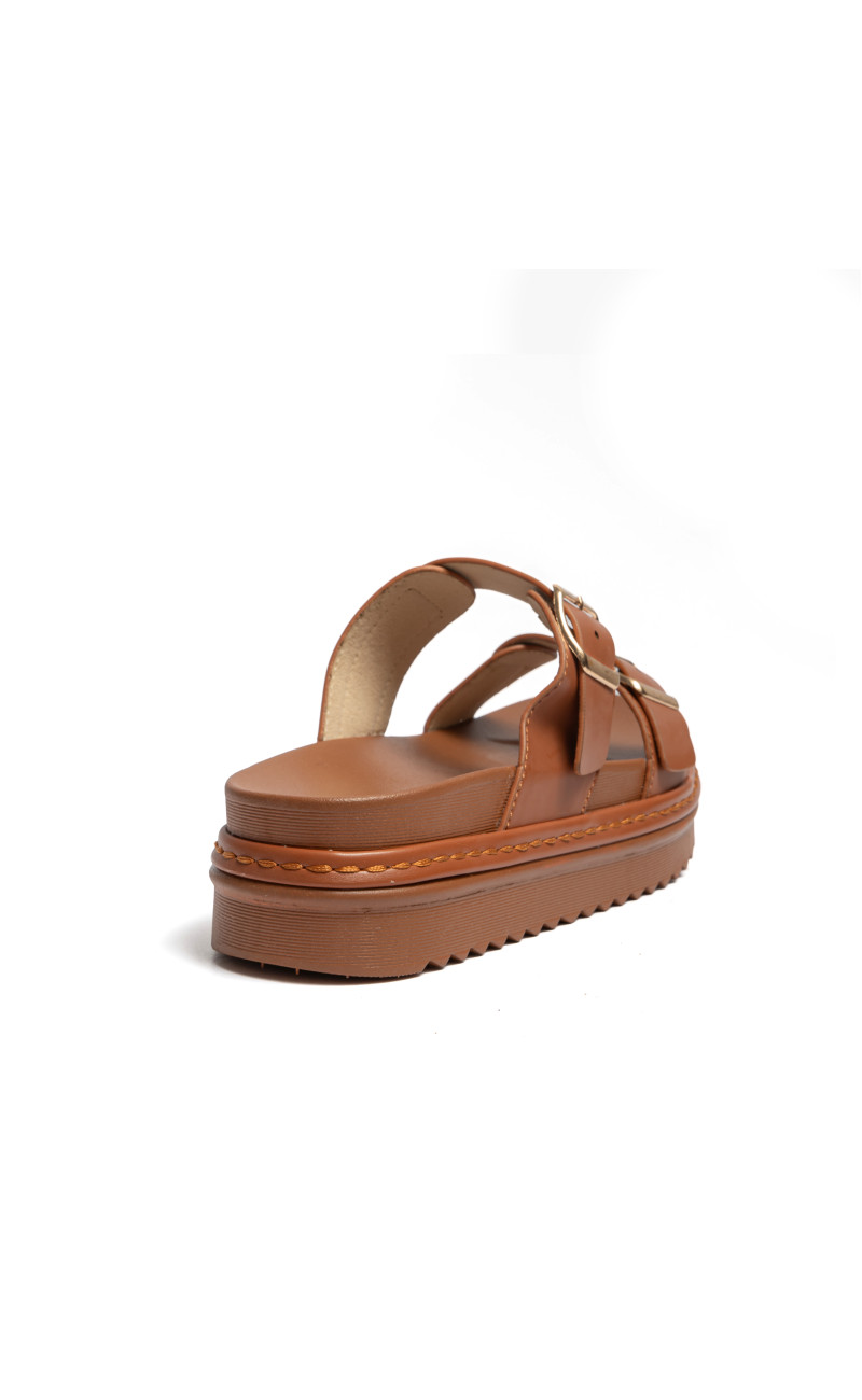 Σανδάλια Flatform με Διπλές Τόκες