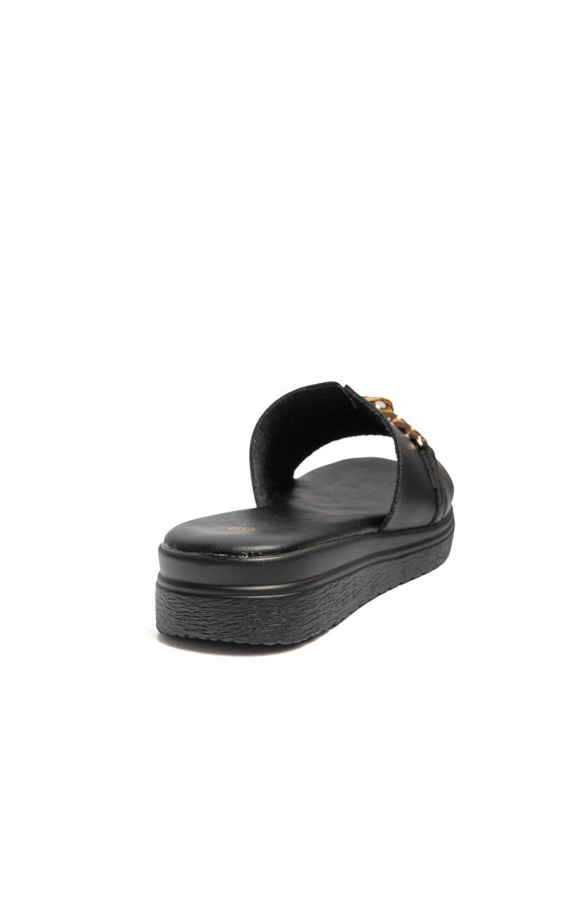 Σανδάλια Flatform με Διακοσμητική Αλυσίδα