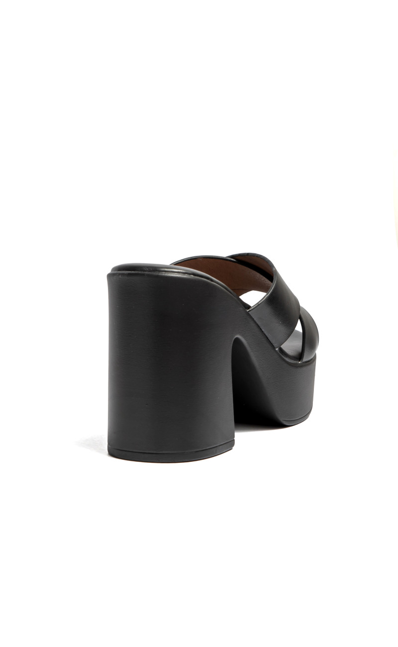 Mules Flatform με Χιαστί Λουράκια