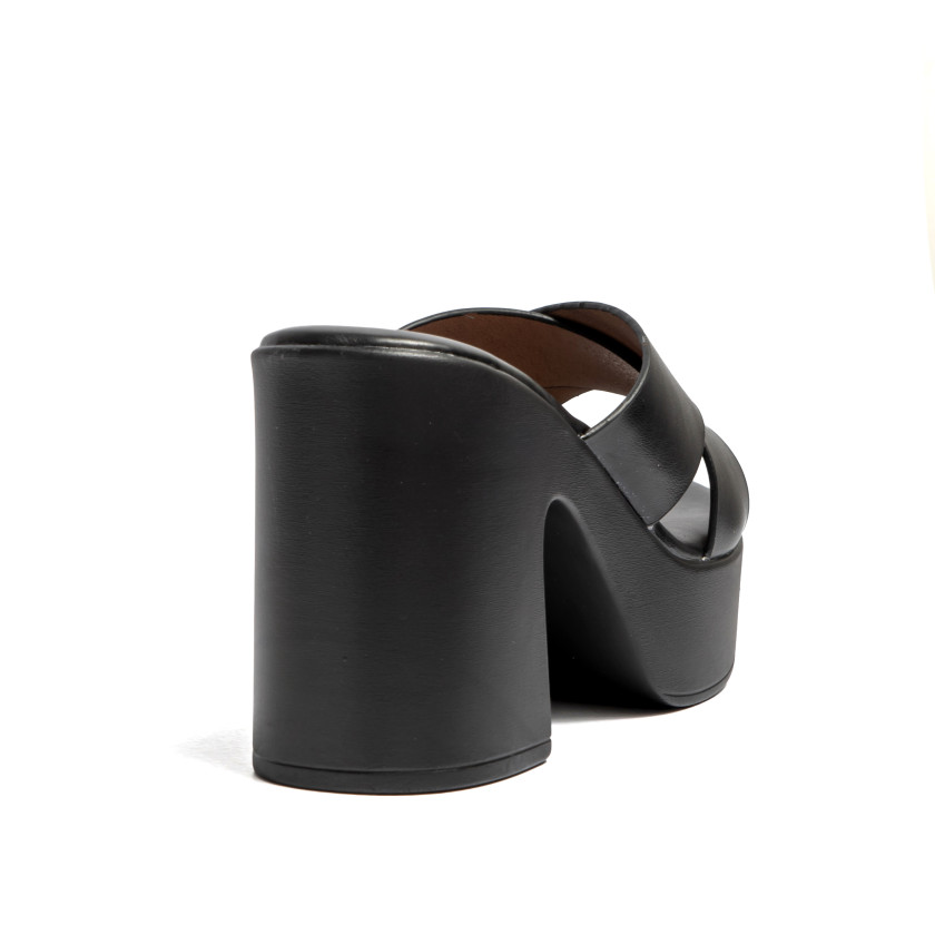 Mules Flatform με Χιαστί Λουράκια