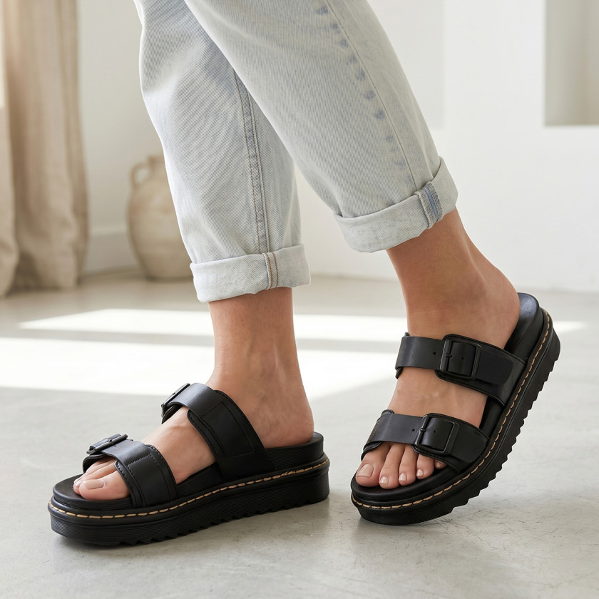 Σανδάλια Flatform με Διπλή Τόκα