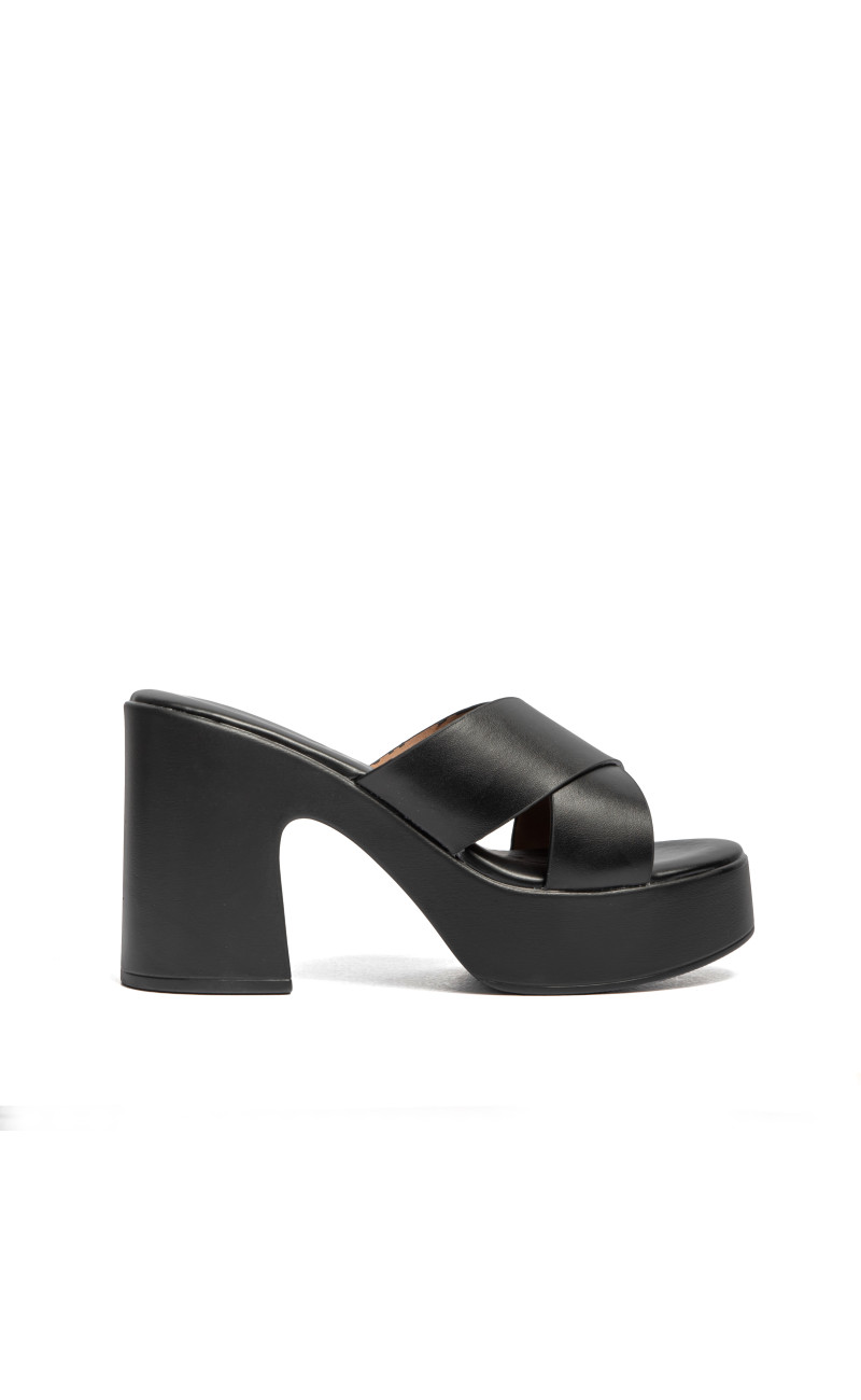 Mules Flatform με Χιαστί Λουράκια