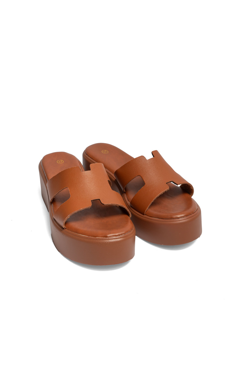 Σανδάλια Flatform με Ανοίγματα στο Πλάι