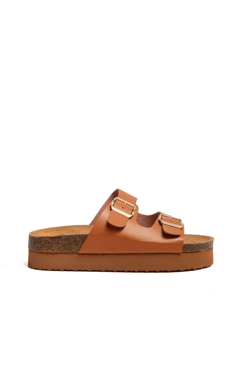 Σανδάλια Flatform με Διπλές Τόκες