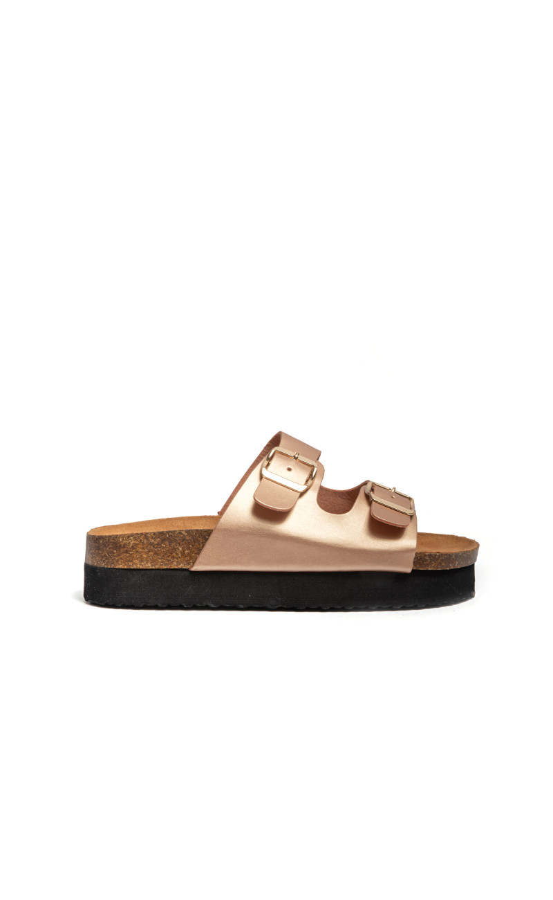 Σανδάλια Flatform με Διπλές Τόκες