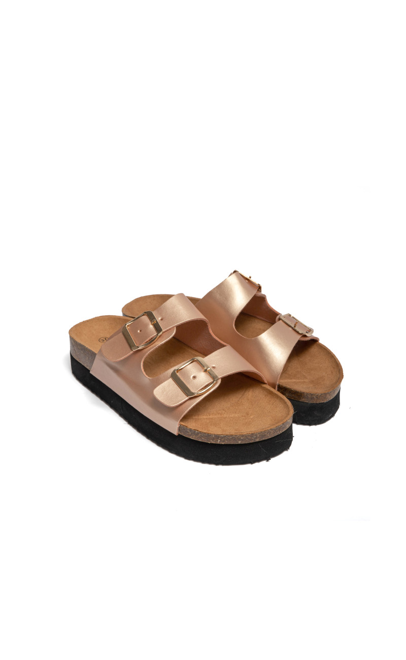 Σανδάλια Flatform με Διπλές Τόκες