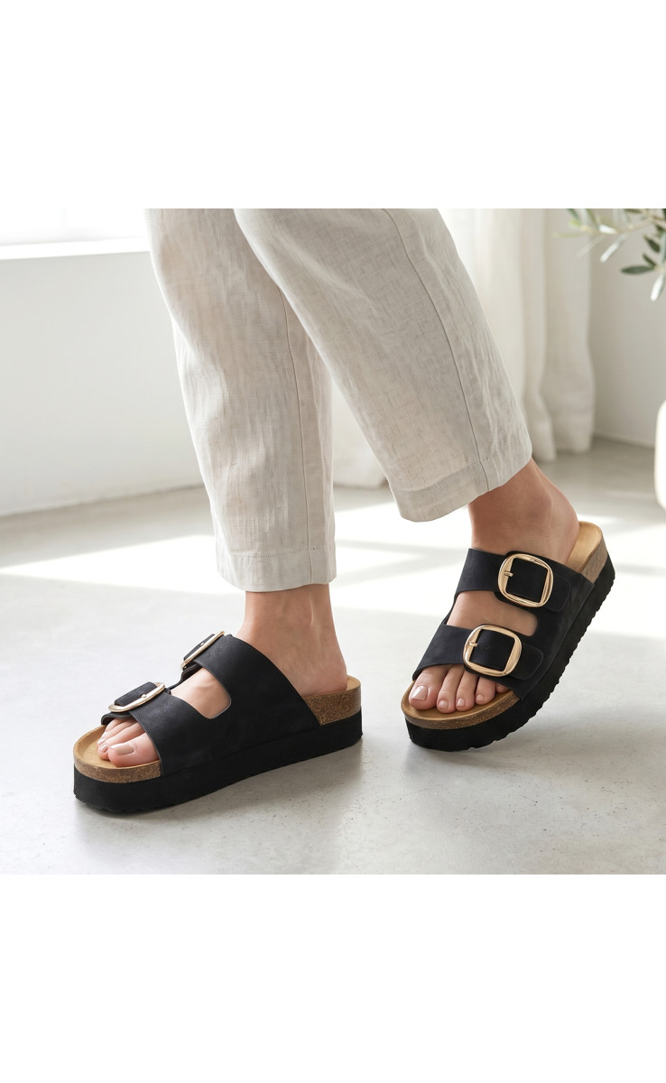 Σανδάλια Flatform με Διπλές Τόκες