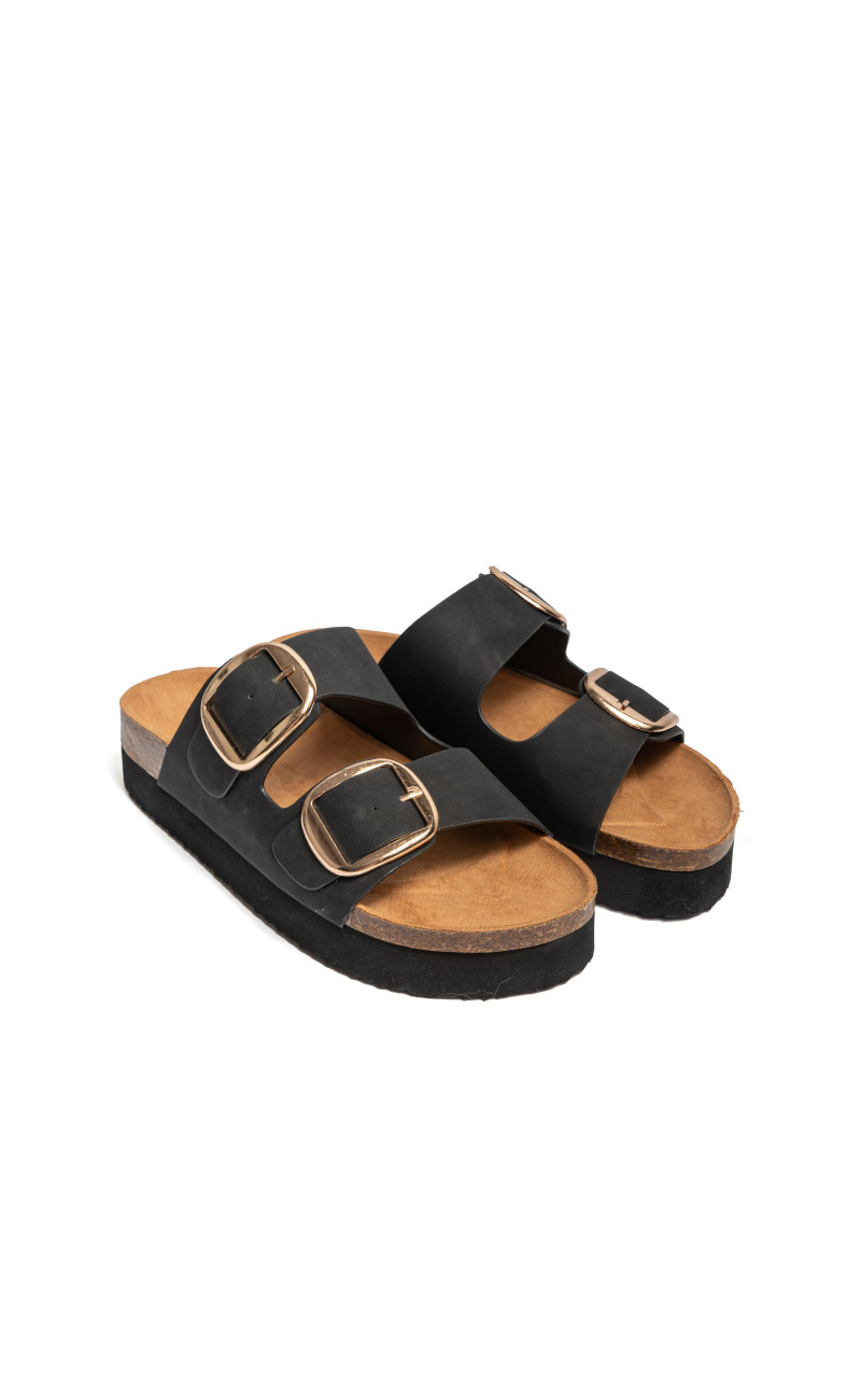 Σανδάλια Flatform με Διπλές Τόκες