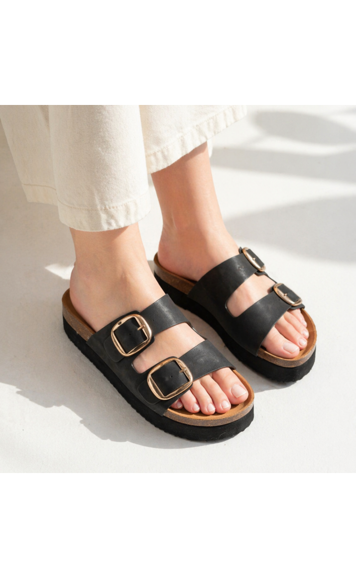 Σανδάλια Flatform με Διπλές Τόκες