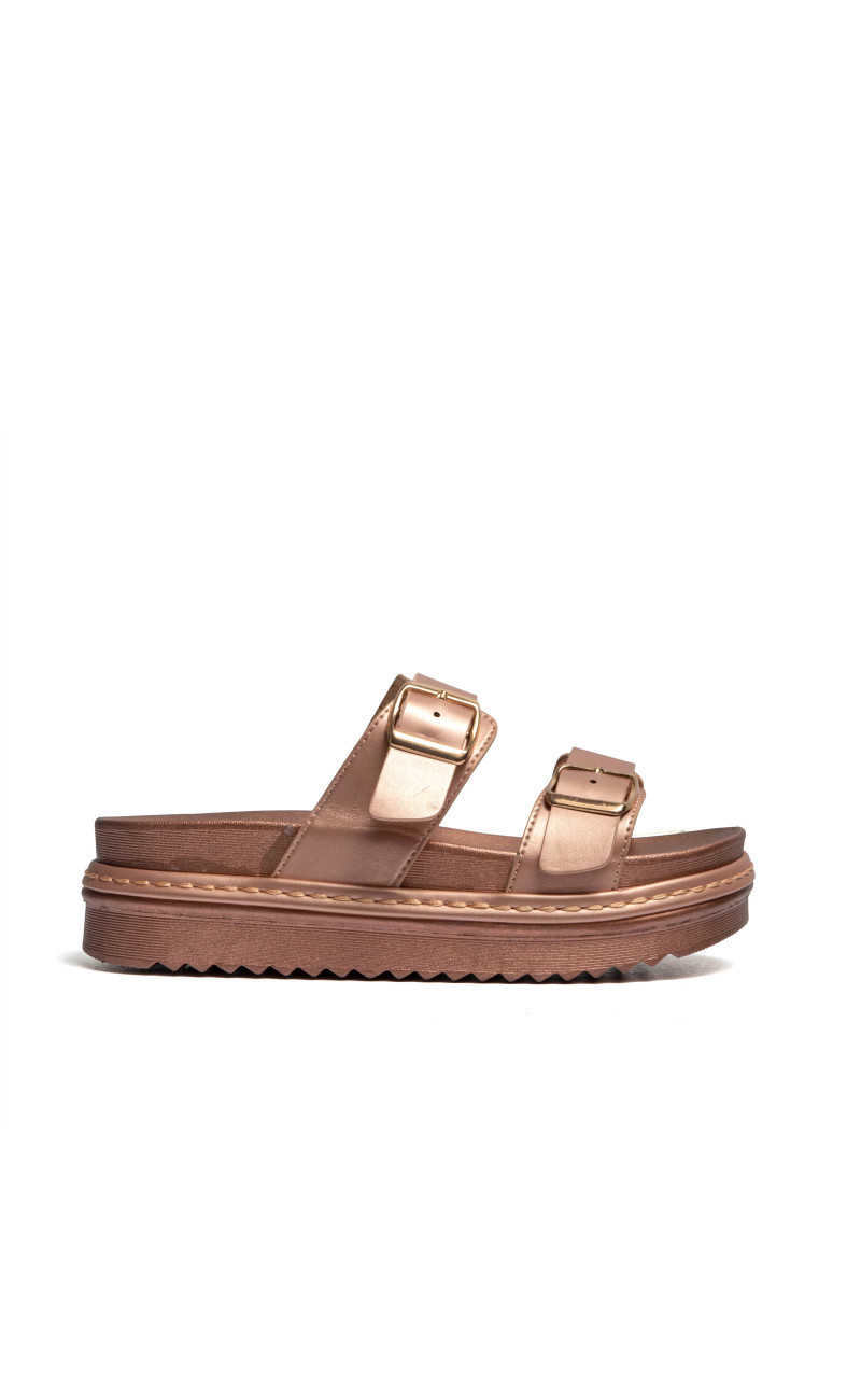 Σανδάλια Flatform με Διπλές Τόκες