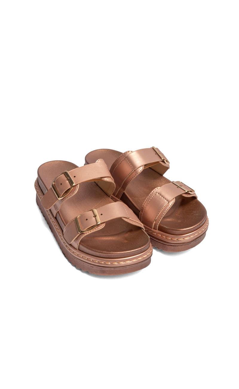 Σανδάλια Flatform με Διπλές Τόκες