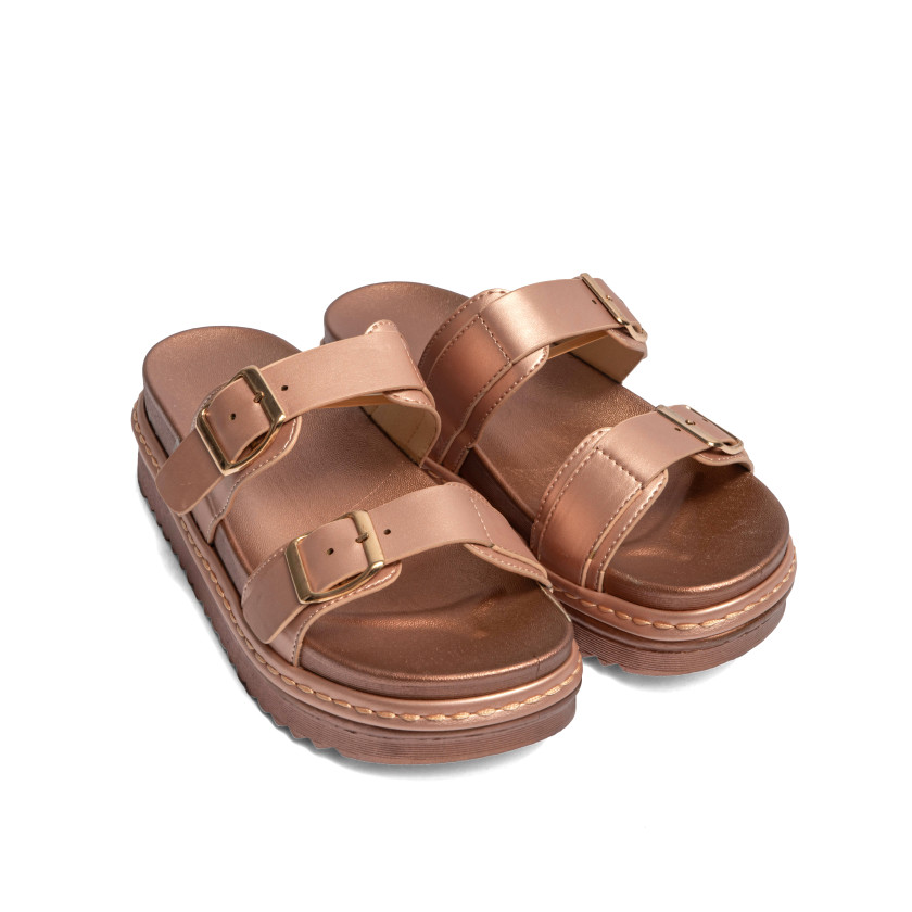 Σανδάλια Flatform με Διπλές Τόκες