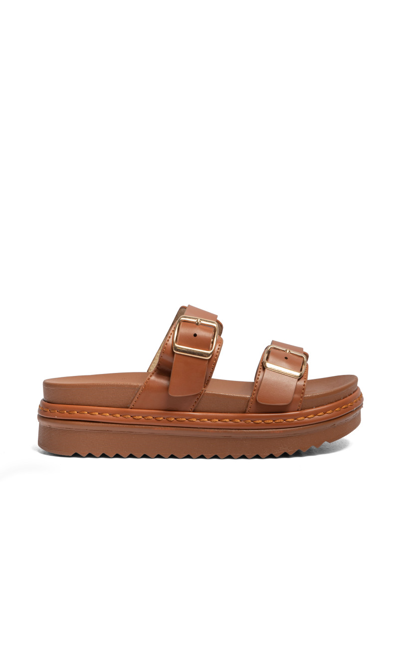 Σανδάλια Flatform με Διπλές Τόκες