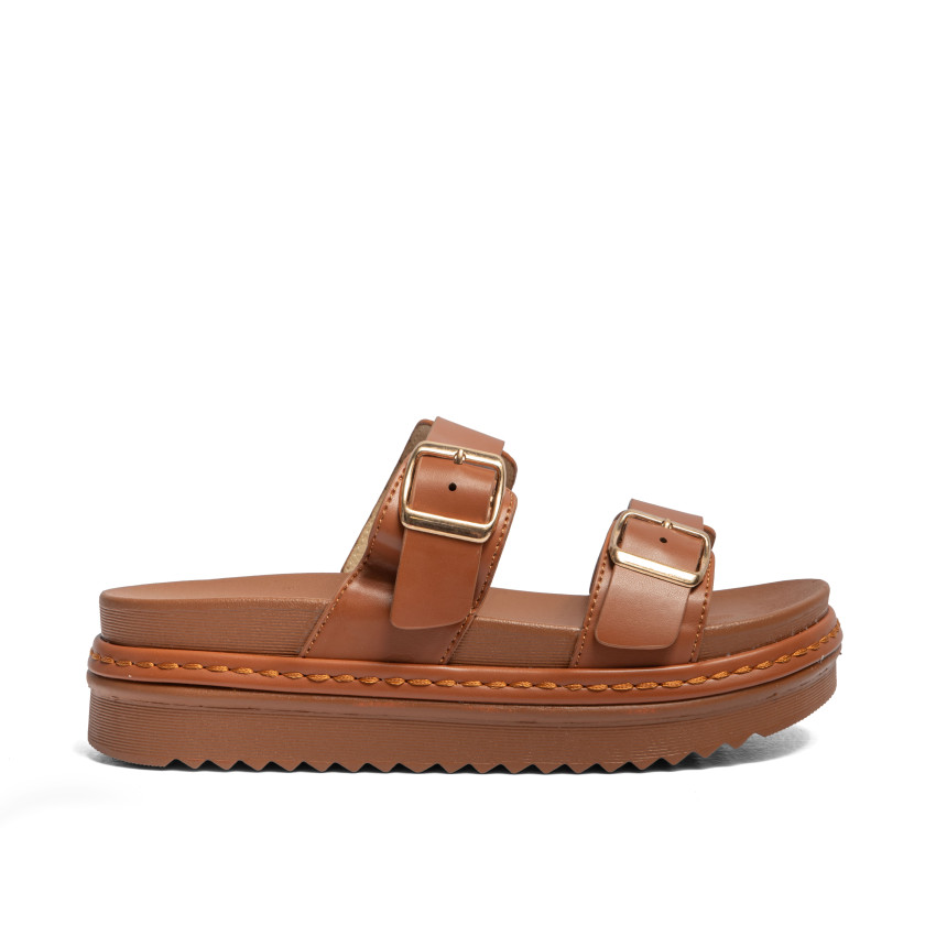 Σανδάλια Flatform με Διπλές Τόκες