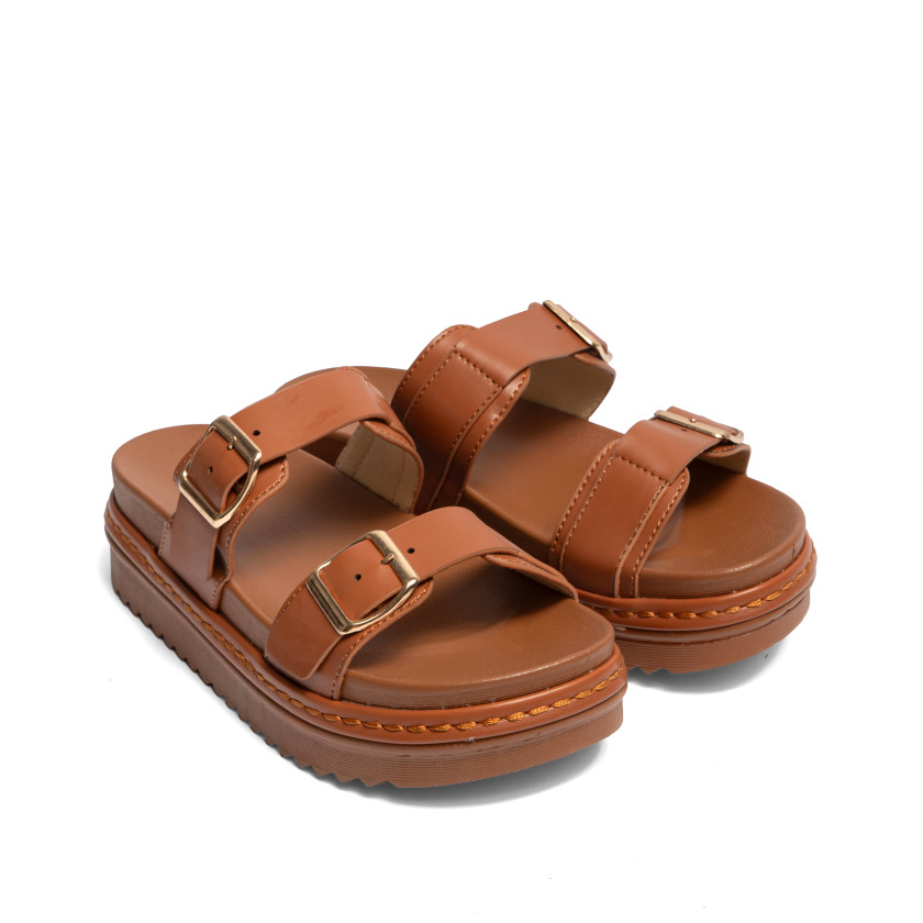 Σανδάλια Flatform με Διπλές Τόκες