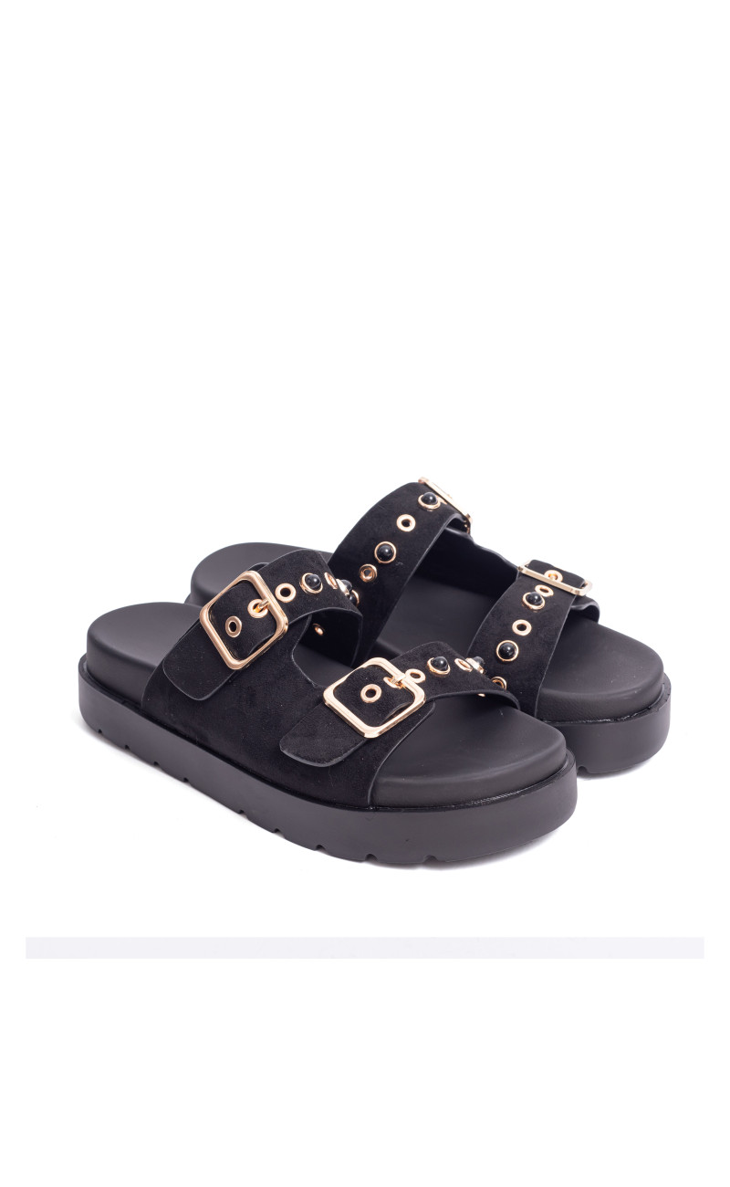 Σανδάλια Flatform με Διπλές Τόκες & Τρουκς