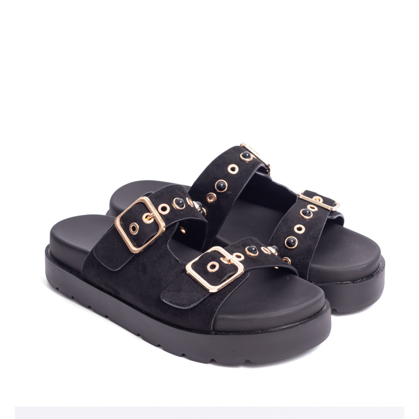 Σανδάλια Flatform με Διπλές Τόκες & Τρουκς