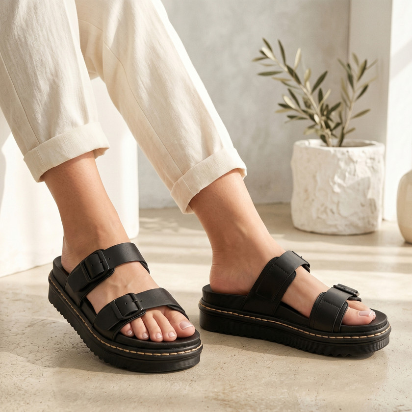 Σανδάλια Flatform με Διπλή Τόκα