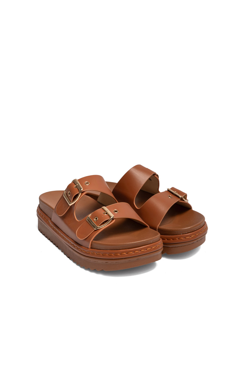 Σανδάλια Flatform με Διπλή Τόκα