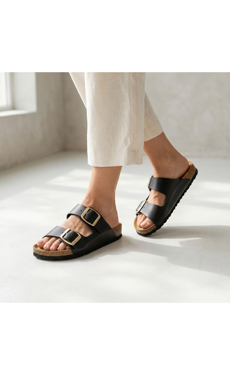Σανδάλια Flatform με Διπλές Τόκες