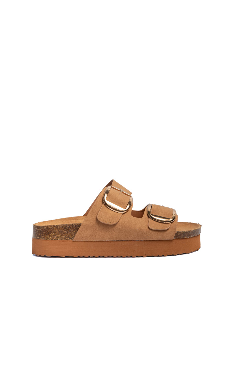 Σανδάλια Flatform με Διπλές Τόκες