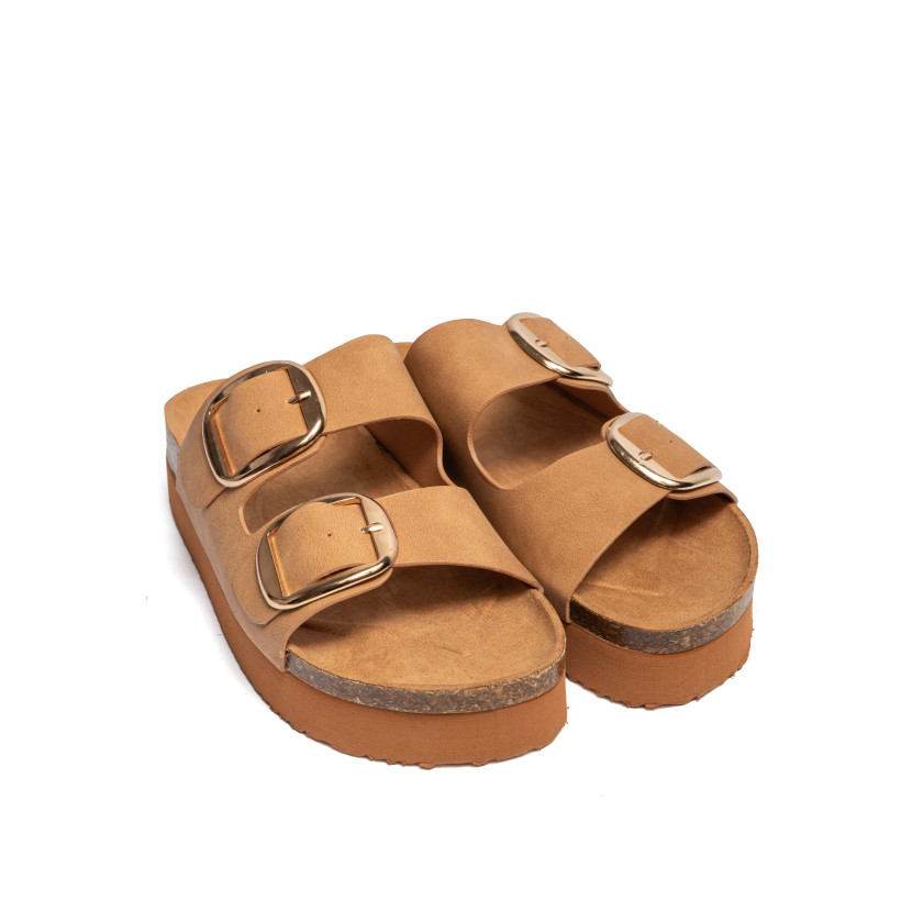 Σανδάλια Flatform με Διπλές Τόκες