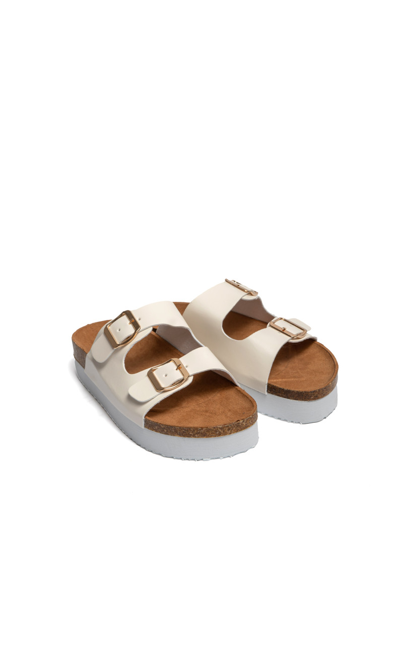 Σανδάλια Flatform με Διπλές Τόκες