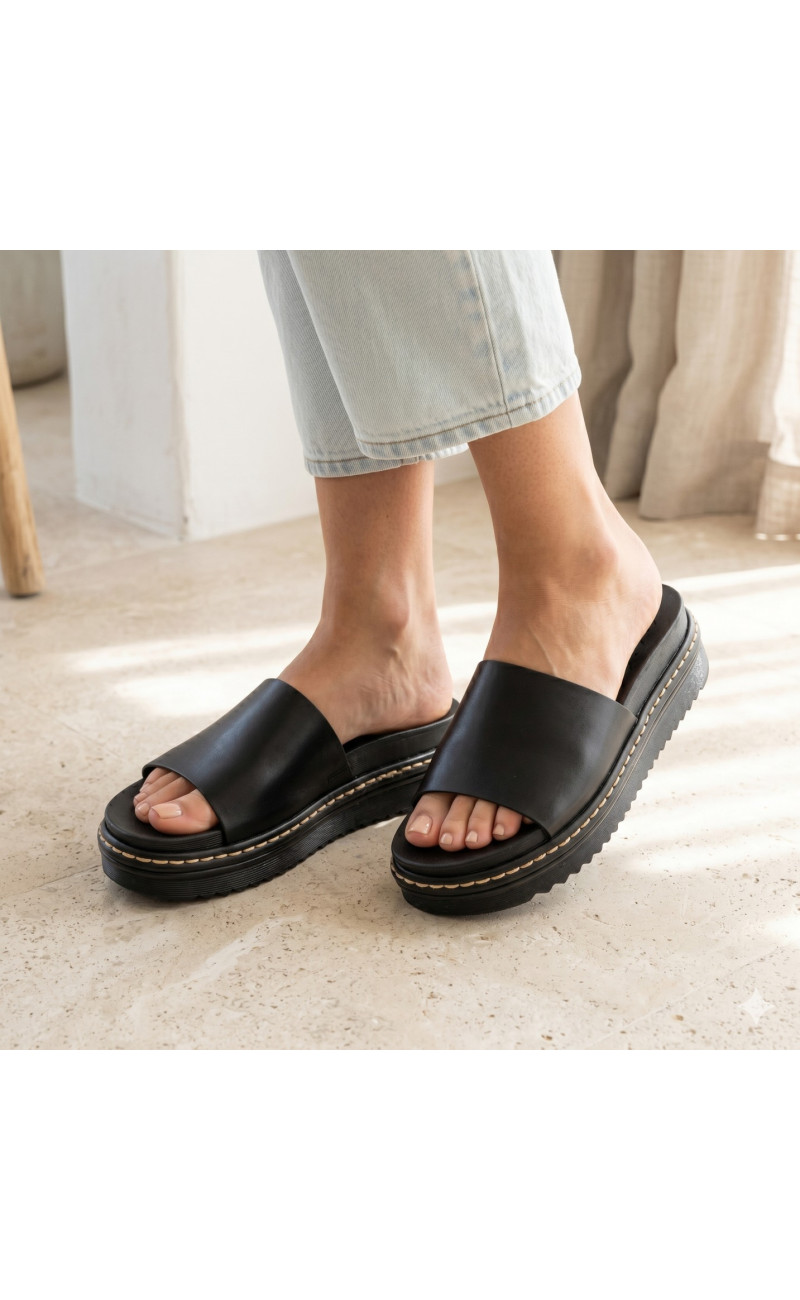 Σανδάλια Flatform με Φαρδιά Φάσα