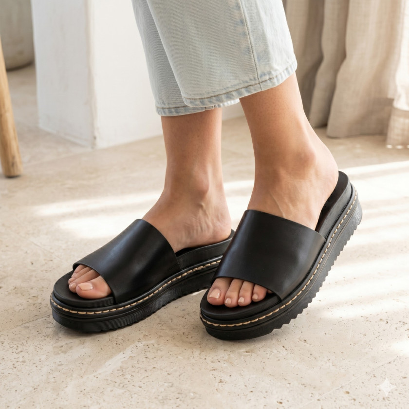 Σανδάλια Flatform με Φαρδιά Φάσα