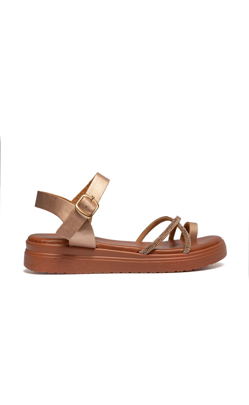Σανδάλια Flatform με Λουράκια Από Strass
