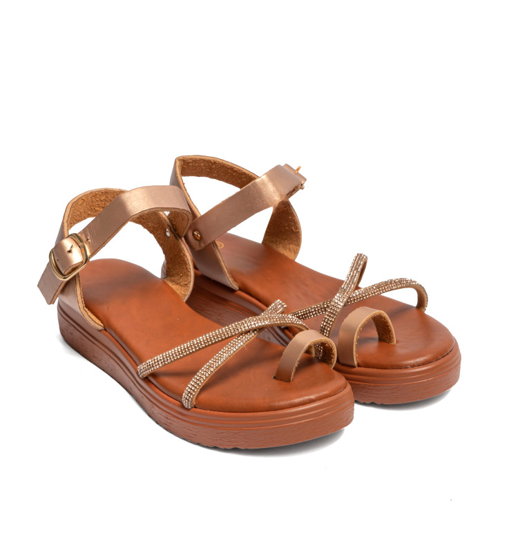 Σανδάλια Flatform με Λουράκια Από Strass