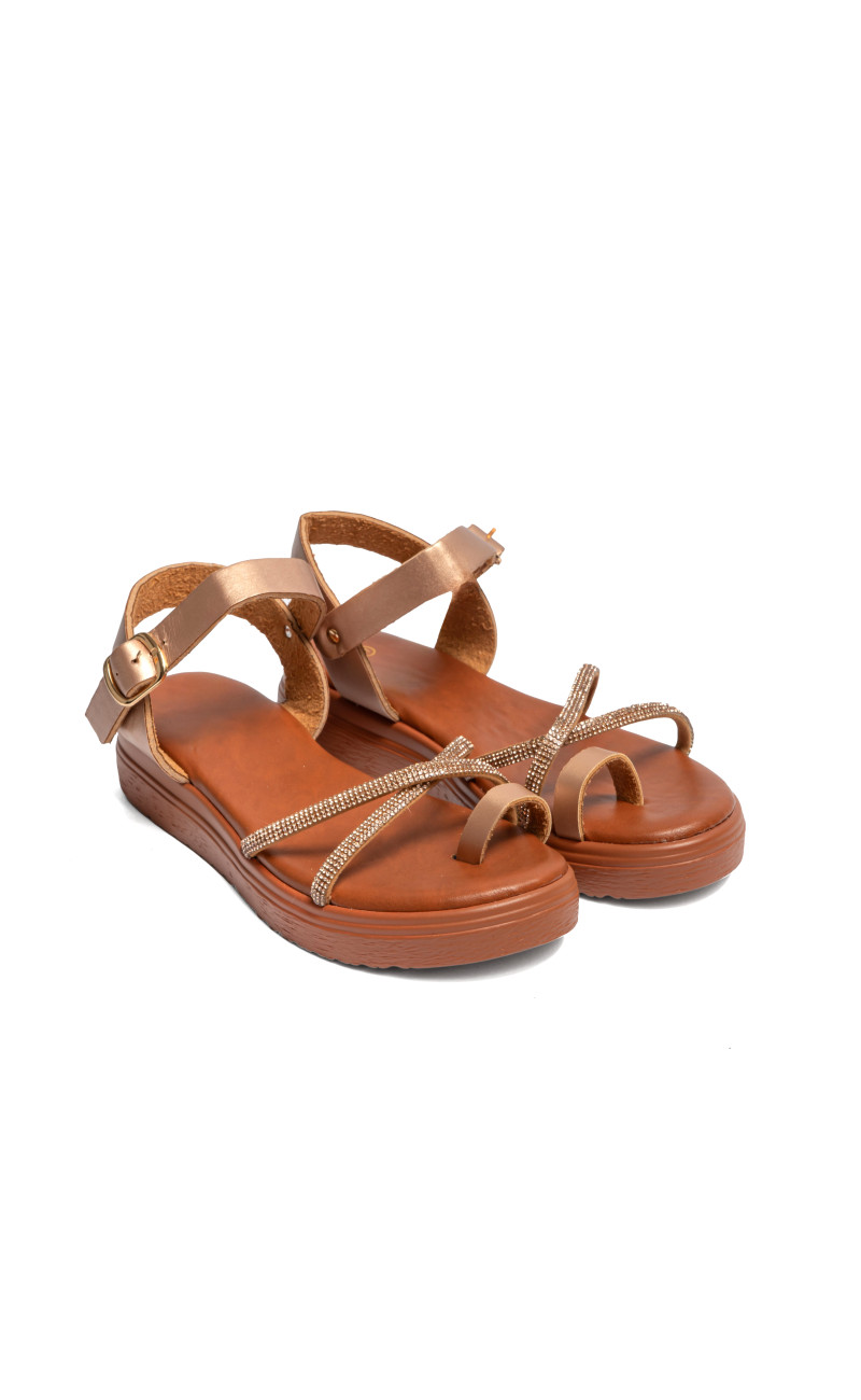Σανδάλια Flatform με Λουράκια Από Strass