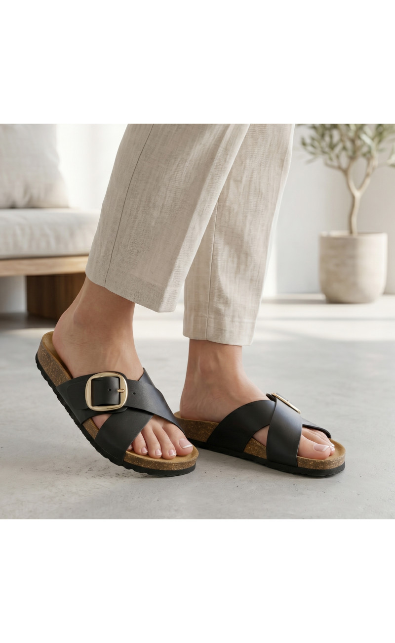 Σανδάλια Flatform με Χιαστί Λουράκια