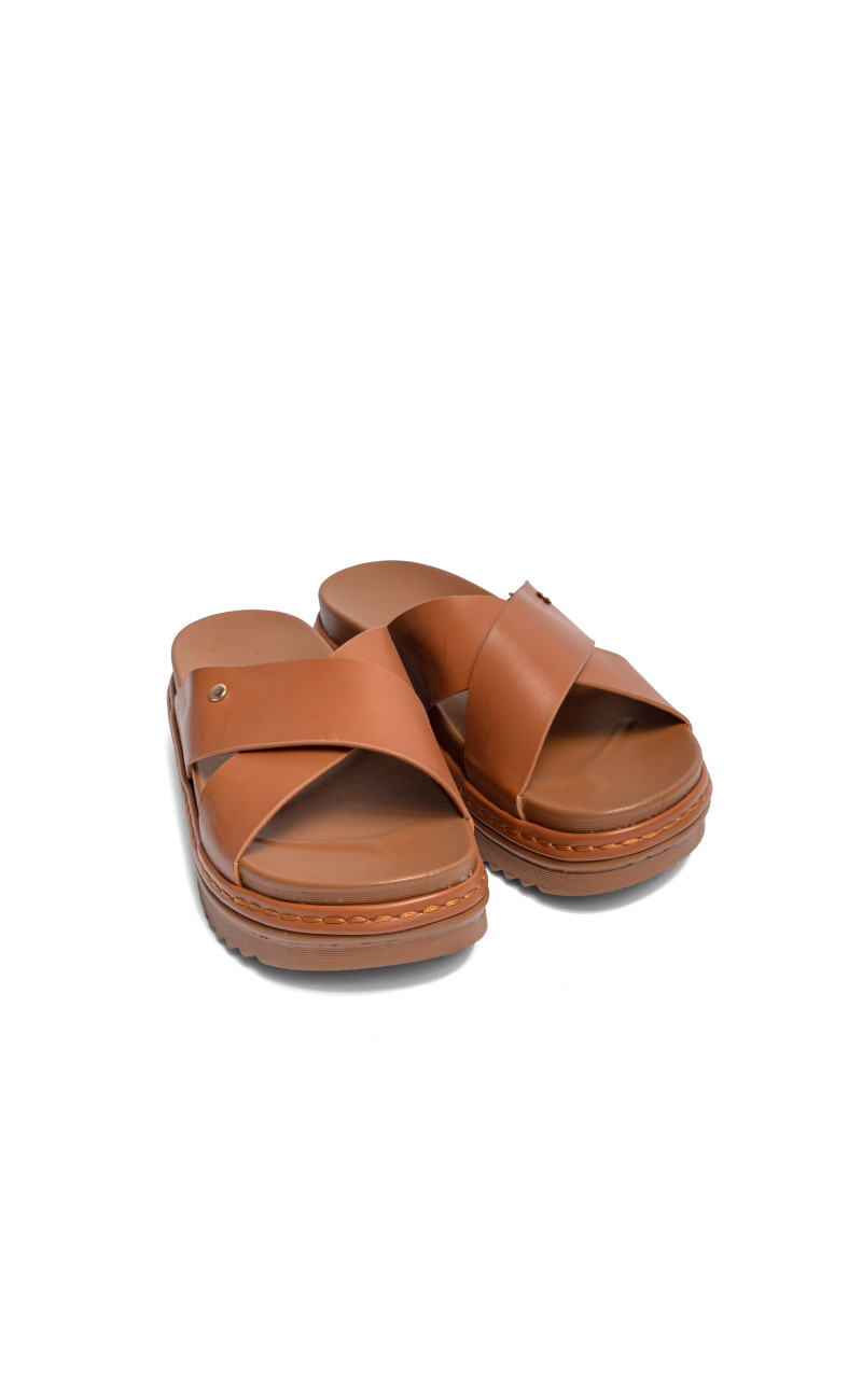 Σανδάλια Flatform Με Χιαστί Λουράκια