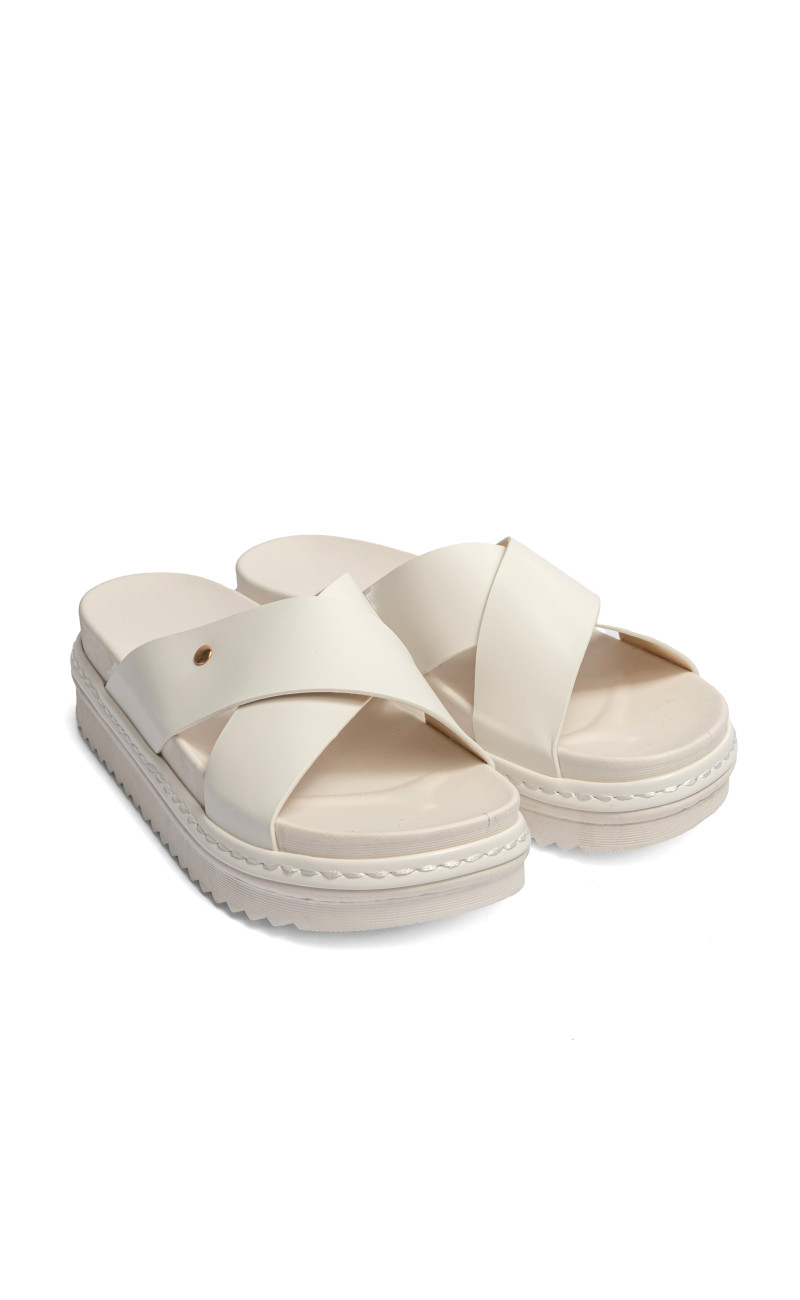 Σανδάλια Flatform με Χιαστί Λουράκια