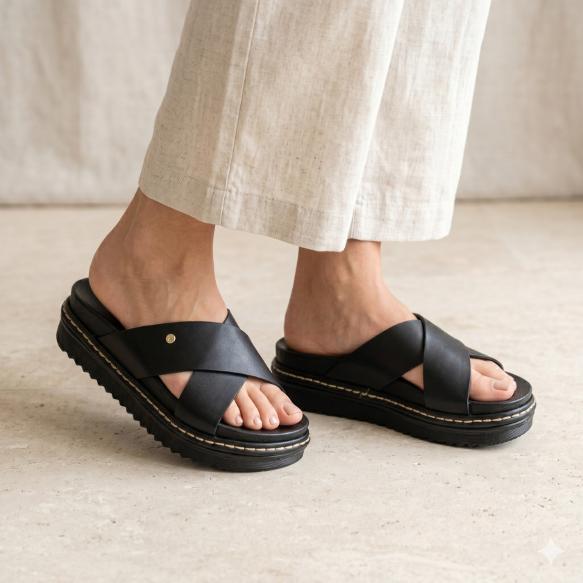 Σανδάλια Flatform με Χιαστί Λουράκια