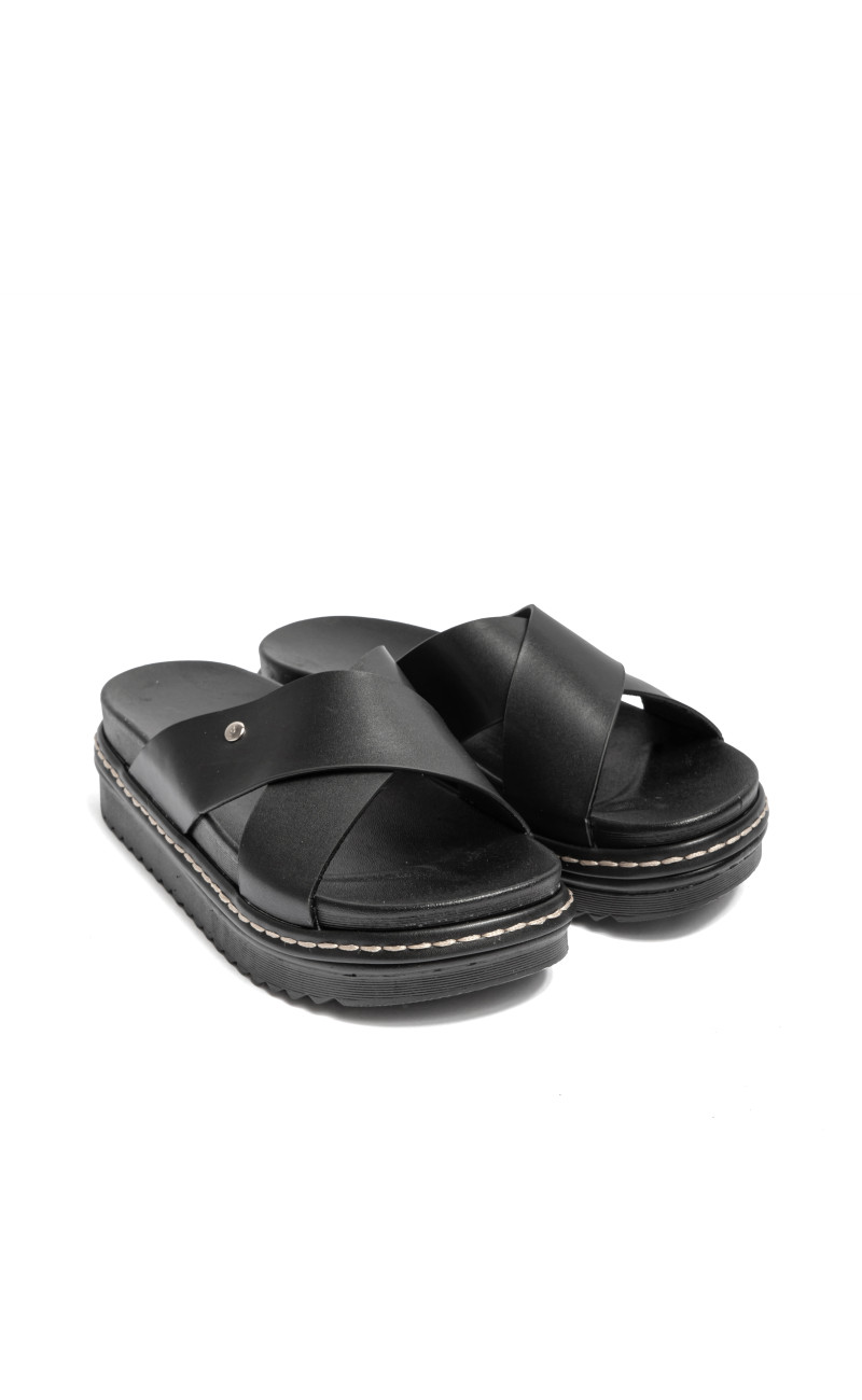 Σανδάλια Flatform με Χιαστί Λουράκια