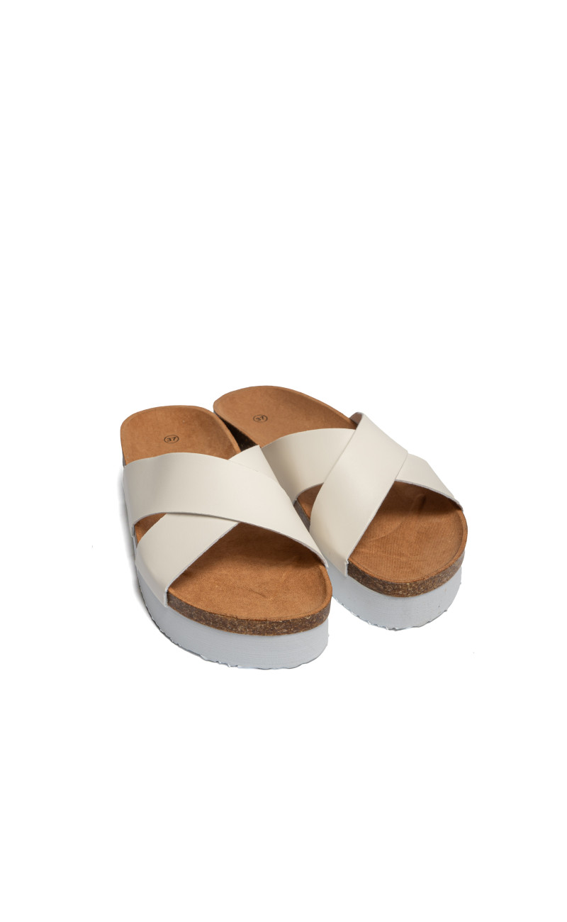 Σανδάλια Flatform με Χιαστί Λουράκια