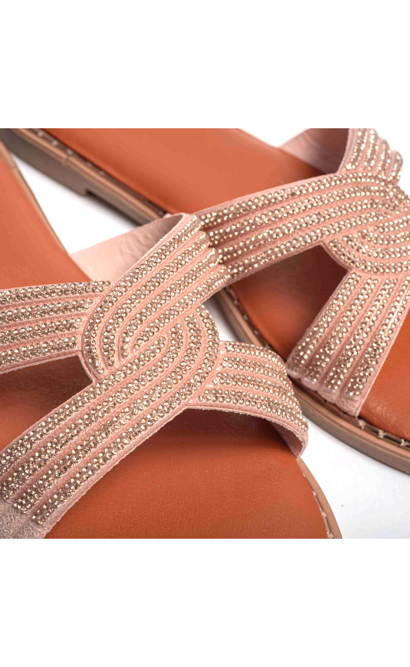 Flat Σανδάλια με Strass