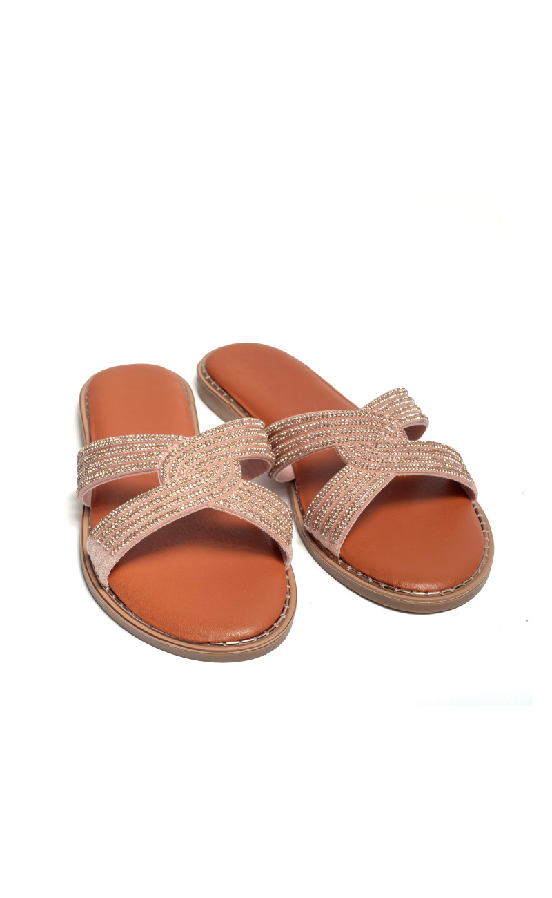 Flat Σανδάλια με Strass